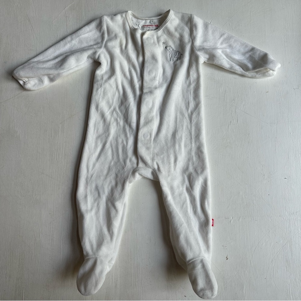 Magnetic Me White Velour Magnetic Footie